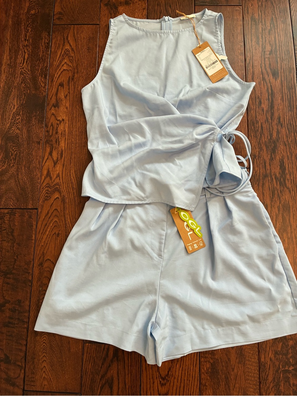 BNWT OGL Baby Blue Women's Tie-Waist 2 piece set